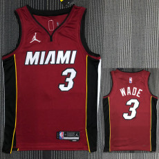 21-22 Heat WADE #3 Red 75th Anniversary Trapeze Edition Top Quality Hot Pressing NBA Jersey