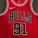 21-22 Bulls RODMAN #91 Red 75th Anniversary Top Quality Hot Pressing NBA Jersey