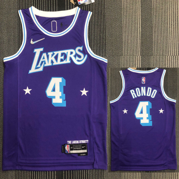 21-22 Lakers RONDO #4 Purple City Edition Top Quality Hot Pressing NBA Jersey
