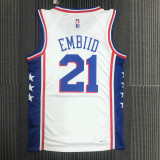 21-22 76ERS EMBIID #21 White 75th Anniversary Top Quality Hot Pressing NBA Jersey