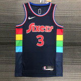 21-22 76ERS IVERSON #3 Royal blue City Edition Top Quality Hot Pressing NBA Jersey