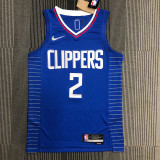 21-22 Clippers LEONARD #2 Blue 75th Anniversary Top Quality Hot Pressing NBA Jersey