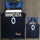 21-22 Timberwolves RUSSELL #0 Dark blue 75th Anniversary Top Quality Hot Pressing NBA Jersey