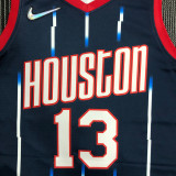 21-22 Rockets HARDEN #13 Dark blue City Edition Top Quality Hot Pressing NBA Jersey