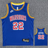 Warriors WIGGINS #22 Blue 75th Anniversary Retro NBA Jersey Warriors WIGGINS #22 Blue 75th Anniversary Retro NBA Jersey