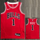 21-22 Bulls ROSE #1 Red 75th Anniversary Top Quality Hot Pressing NBA Jersey