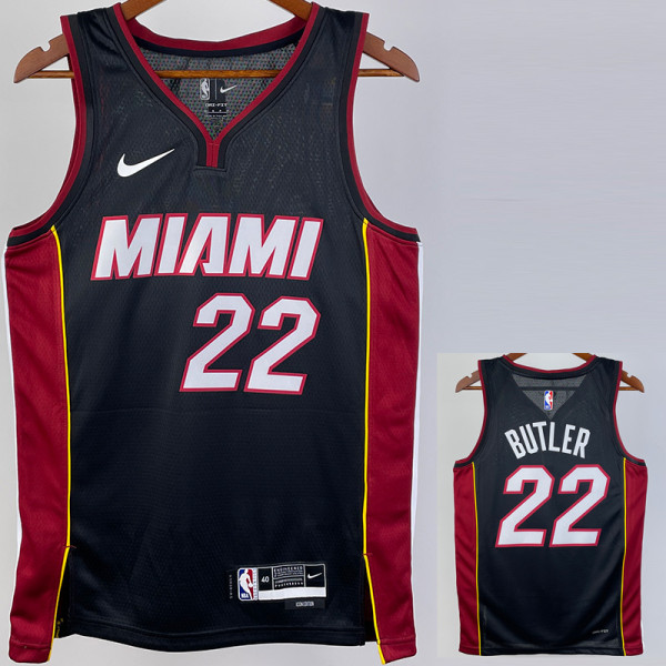22-23 HEAT BUTLER #22 Black Top Quality Hot Pressing NBA Jersey (V领)