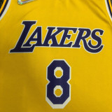 21-22 Lakers BRYANT #8 Yellow 75th Anniversary Top Quality Hot Pressing NBA Jersey