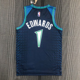 21-22 Timberwolves EDWARDS #1 Blue City Edition Top Quality Hot Pressing NBA Jersey