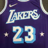 21-22 Lakers JAMES #23 Purple City Edition Top Quality Hot Pressing NBA Jersey
