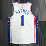 21-22 76ERS HARDEN #1 White V-neck Top Quality Hot Pressing NBA Jersey