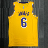 21-22 Lakers JAMES #6 Yellow Top Quality Hot Pressing NBA Jersey