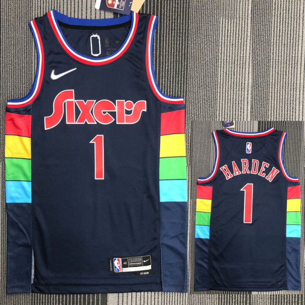 21-22 76ERS HARDEN #1 Royal blue City Edition Top Quality Hot Pressing NBA Jersey