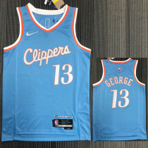 21-22 Clippers GEORGE #13 Blue City Edition Top Quality Hot Pressing NBA Jersey