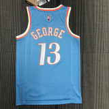 21-22 Clippers GEORGE #13 Blue City Edition Top Quality Hot Pressing NBA Jersey