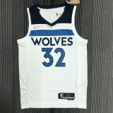 21-22 Timberwolves TOWNS #32 White 75th Anniversary Top Quality Hot Pressing NBA Jersey