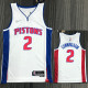 21-22 Pistons CUNNINGHAM #2 White 75th Anniversary Top Quality Hot Pressing NBA Jersey