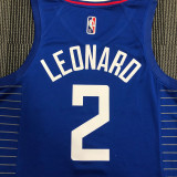 21-22 Clippers LEONARD #2 Blue 75th Anniversary Top Quality Hot Pressing NBA Jersey