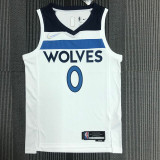 21-22 Timberwolves RUSSELL #0 White 75th Anniversary Top Quality Hot Pressing NBA Jersey
