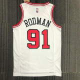 21-22 Bulls RODMAN #91 White 75th Anniversary Top Quality Hot Pressing NBA Jersey