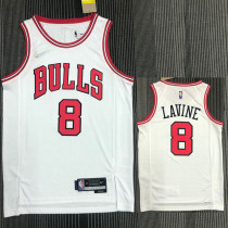 21-22 Bulls LAVINE #8 White 75th Anniversary Top Quality Hot Pressing NBA Jersey