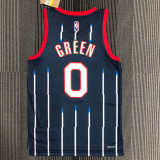 21-22 Rockets GREEN #0 Dark blue City Edition Top Quality Hot Pressing NBA Jersey