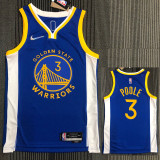 21-22 Warriors POOLE #3 Blue 75th Anniversary Top Quality Hot Pressing NBA Jersey