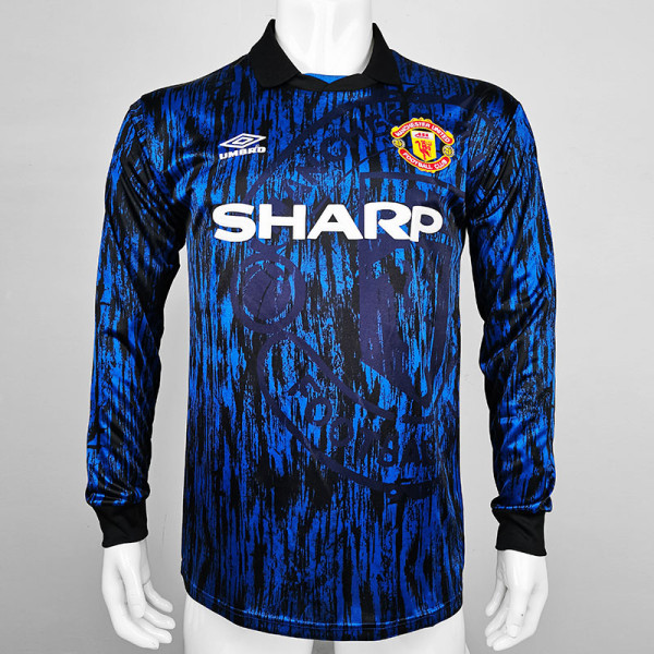 1993 Man Utd Away Long Sleeve Retro Soccer Jersey (长袖)