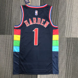 21-22 76ERS HARDEN #1 Royal blue City Edition Top Quality Hot Pressing NBA Jersey