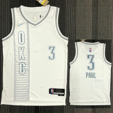 21-22 OKC PAUL #3 White City Edition Top Quality Hot Pressing NBA Jersey