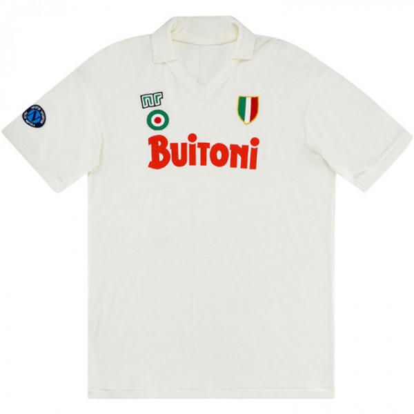 1987-1988 Napoli Away White Retro Soccer Jersey