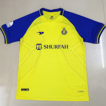 22-23 AL-Nassr Home Fans Soccer Jersey 胶标 右袖带广告