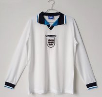 1996 England Long sleeved Home Retro Soccer Jersey