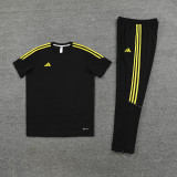 2023 AD02 Black Yellow Short-sleeved Trouser Suit