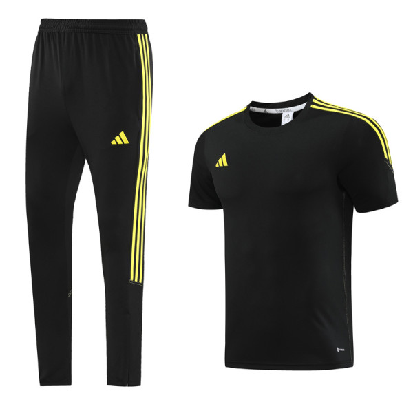 2023 AD02 Black Yellow Short-sleeved Trouser Suit