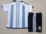 22-23 Argentina Home 3 Stars Kids Soccer Jersey (三星)