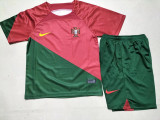 22-23 Portugal Home World Cup Kids Soccer Jersey