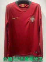 2018 Portugal Home Long Sleeve Retro Soccer Jersey(长袖)