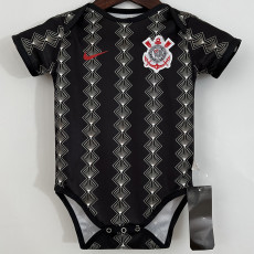 23-24 Corinthians Black Baby Infant Crawl Suit