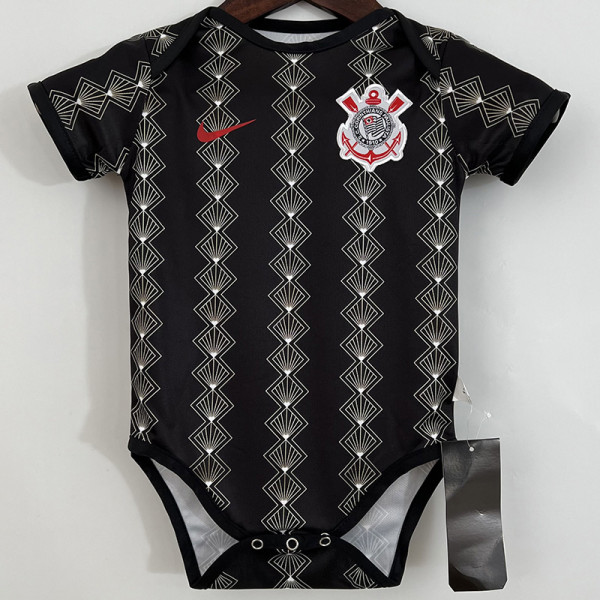 23-24 Corinthians Black Baby Infant Crawl Suit