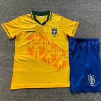 1994 Brazil Home Kids Retro Soccer Jersey