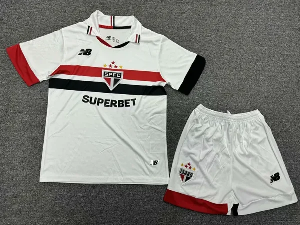 24-25 Sao Paulo Home Kids Soccer Jersey (带广告)
