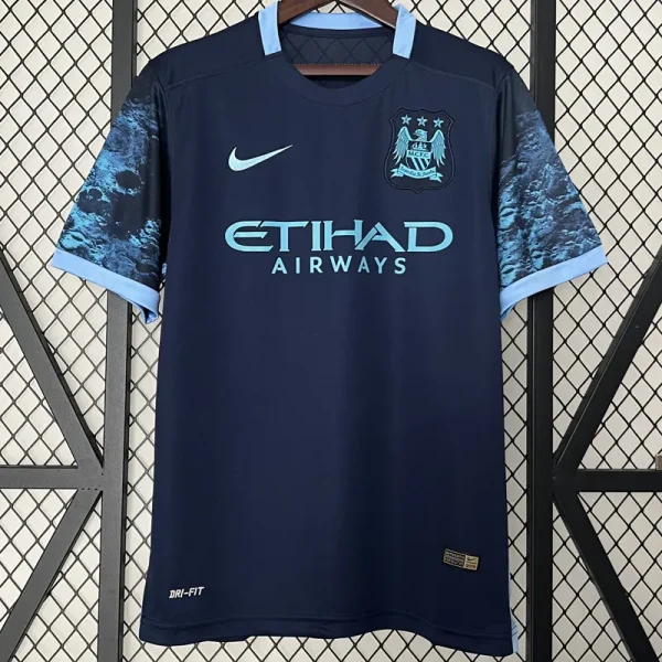2015-2016 Man Utd Away Royal Blue Retro Soccer Jersey