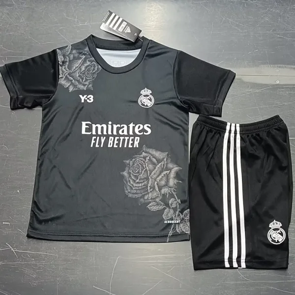 23-24 RMA Y-3 Black Kids Soccer Jersey