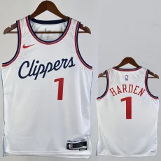 24-25 Clippers HARDEN #1 White City Edition Home Top Quality Hot Pressing NBA Jersey