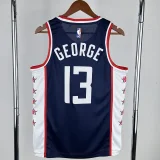 2018-19 Clippers GEORGE #13 Dark Blue City Edition Top Quality Hot Pressing NBA Jersey