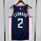 2018-19 Clippers LEONARD #2 Dark Blue City Edition Top Quality Hot Pressing NBA Jersey