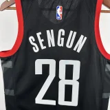 23-24 Rockets SENGUN #28 Black Top Quality Hot Pressing NBA Jersey (Trapeze Edition)飞人版