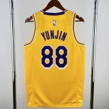 22-23 LAKERS LAKERS #88 Yellow Top Quality Hot Pressing NBA Jersey(圆领)