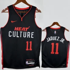 23-24 HEAT JAQUEZ JR. #11 Black City Edition Top Quality Hot Pressing NBA Jersey (V领）